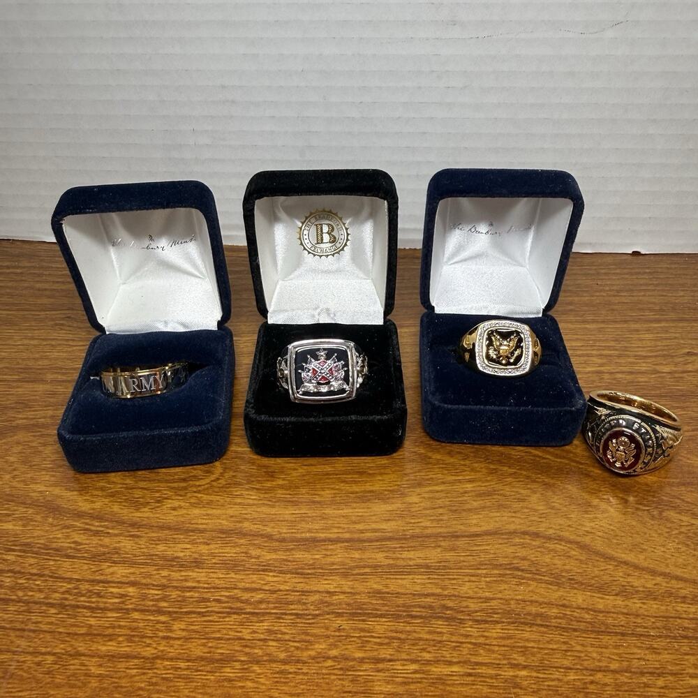Danbury Mint US Army Tribute Ring Size 12 Lot Of 4 Misc NEW